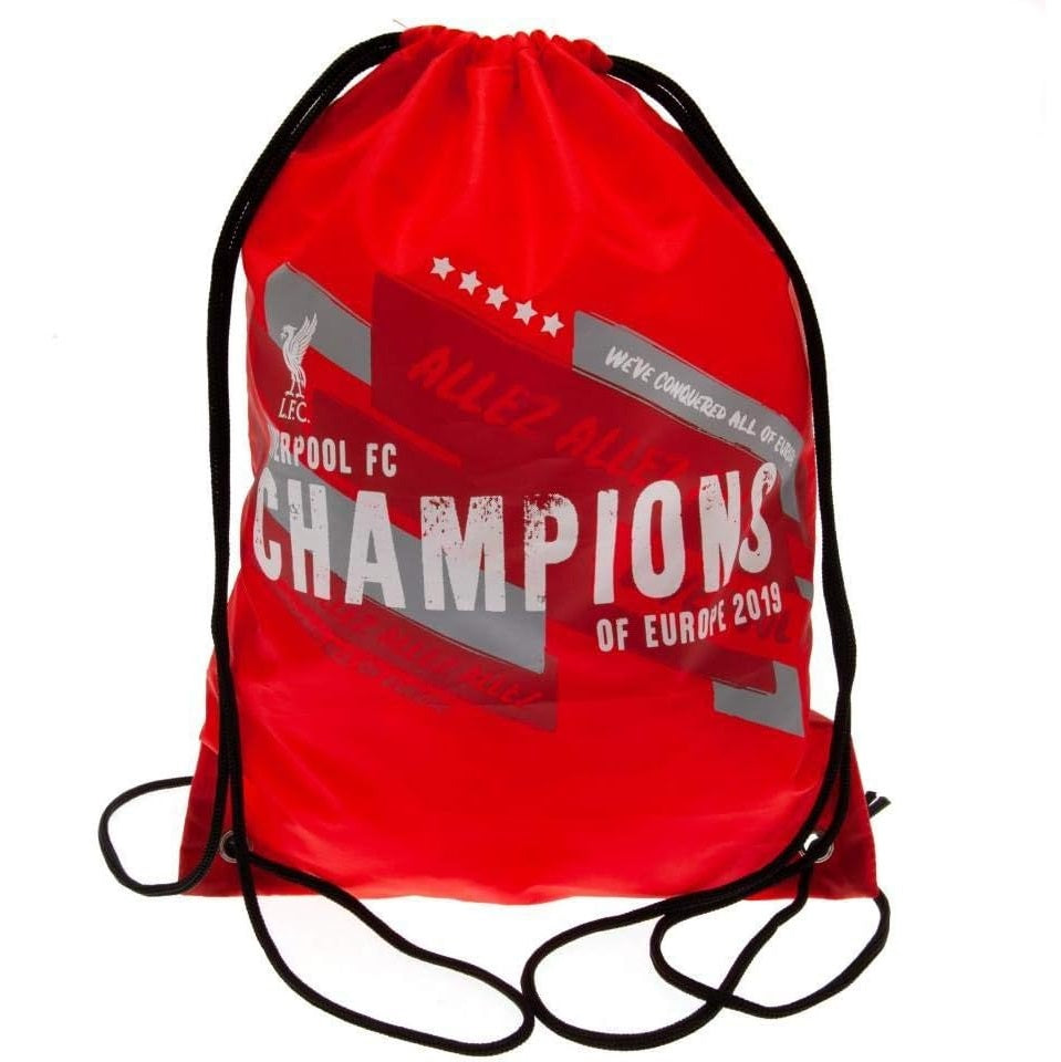liverpool fc champions of europe gym drawstring bag